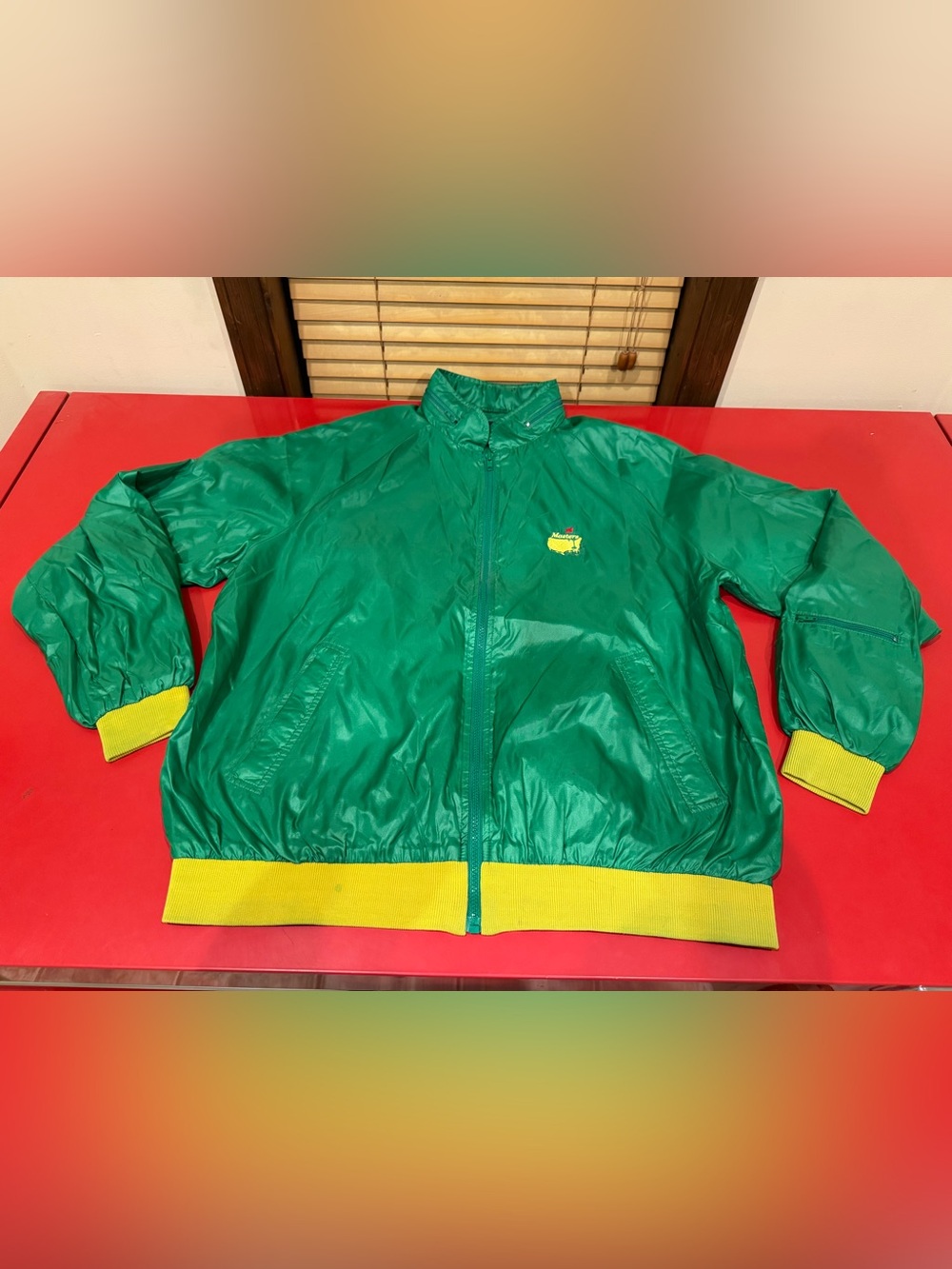 Masters Green Jacket with Yellow Embroidered Map and Red Flag